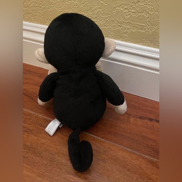 Anico Black Monkey Kids Plush Stuffed Animal Soft Toy Beige Bow Used - Picture 3 of 8